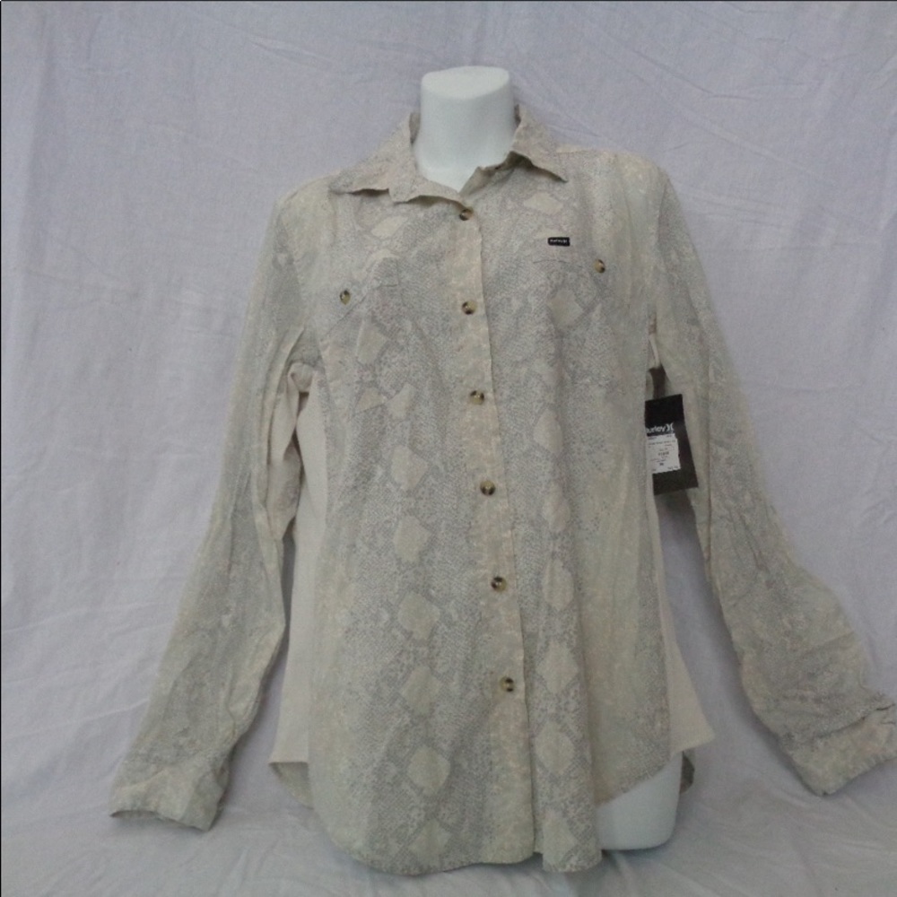 NWT Hurley Wilson Button Up Shirt Snakeskin